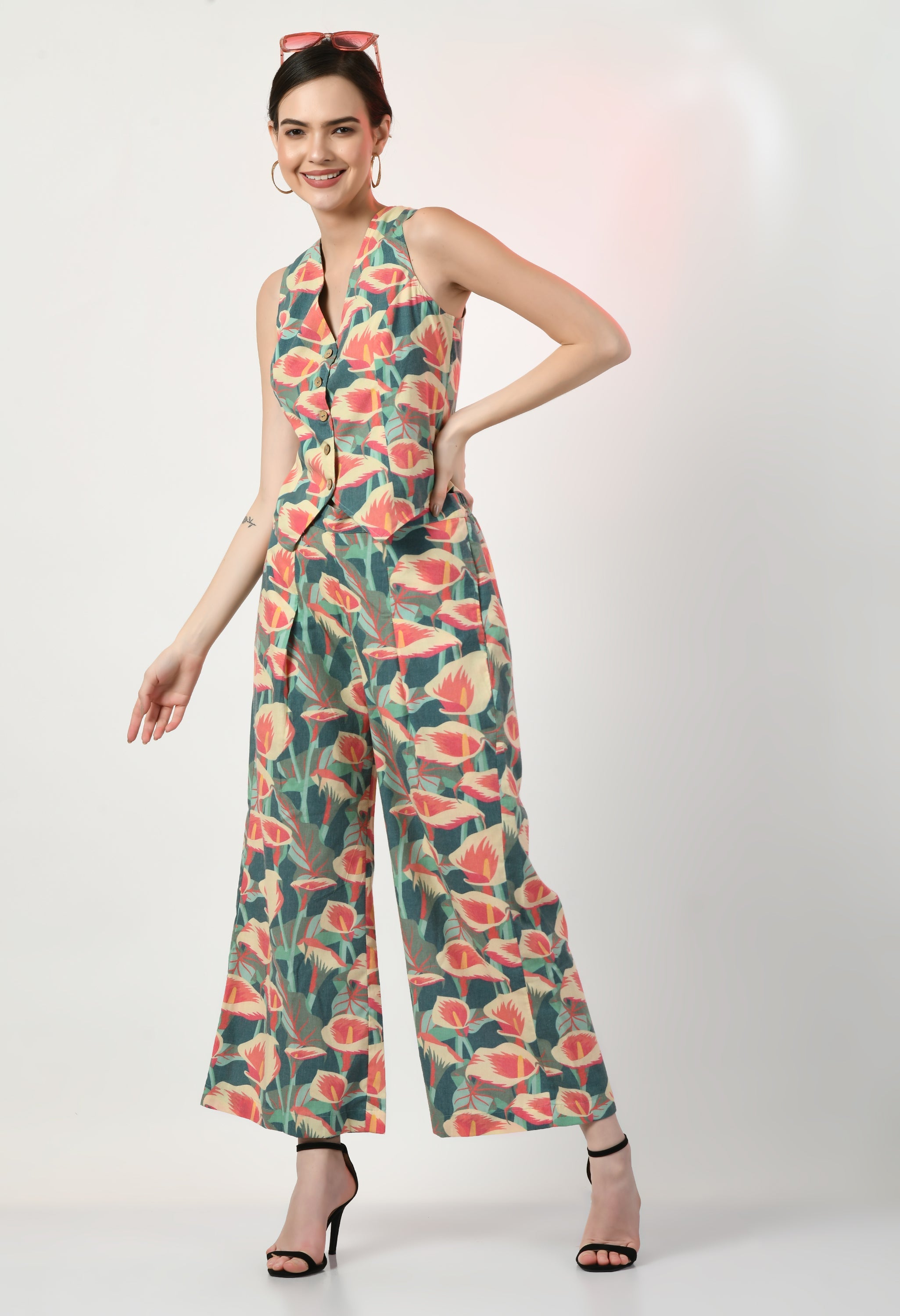 Waistcoat Top With Pant Set | Coat And Trouser Set For Women